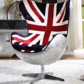 Brancaster Swivel Accent Chair 59835 England Flag by Acme