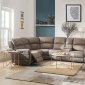 Olwen Power Motion Sectional Sofa in Mocha Fabric by Acme