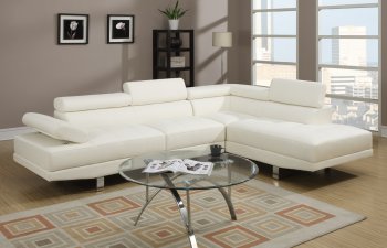 F7320 Sectional Sofa by Boss in Off-White Leatherette [PXSS-F7320]