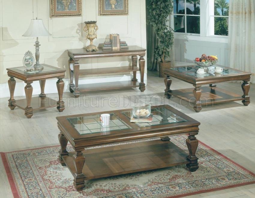 Espresso Traditional Coffee Table & 2 End Tables Set w/Options