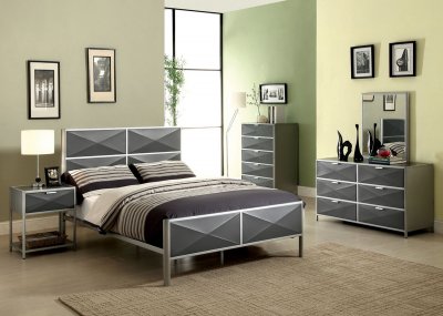 CM7163 Largo Youth Bedroom in Silver Tone & Dark Gray w/Options