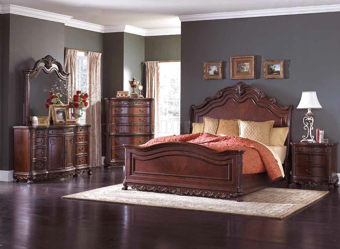 Deryn Park Bedroom 2243 by Homelegance in Cherry w/Sleigh Bed - Click Image to Close