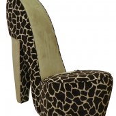 Giraffe Fabric Modern Stylish High-Heel Shoe Chair