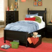 Morelle 1356 Captain's Bed in Black w/Trundle or Toy Box