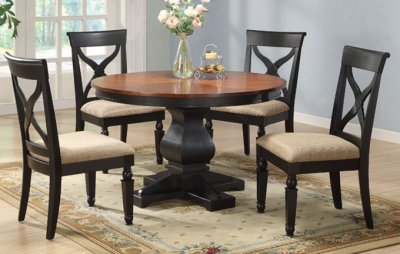 Antique Style Black Round Dinette Table w/Optional Chairs