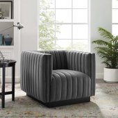 Conjure Accent Chair in Gray Performance Velvet by Modway