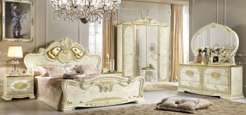 Leonardo Bedroom in Ivory by ESF w/Options [EFBS-Leonardo Ivory]