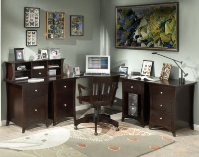 Espresso Finish Home Office Desk w/Options
