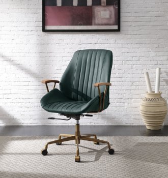 Hamilton Office Chair 93240 Dark Green Top Grain Leather by Acme [AMOC-93240 Hamilton]