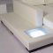 T35 Mini Sectional Sofa in White Eco-Leather w/ Light