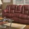 Burgundy Leather Transitional Living Room w/Recliner Mechanism