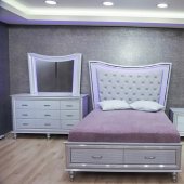 Tesla Bedroom Set 5Pc in Gray by FDF