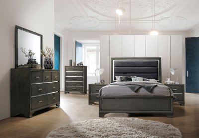 Carine II Bedroom Set 5Pc 26260 in Grey by Acme w/Option