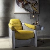 Brancaster Accent Chair 59624 in Yellow Leather by Acme