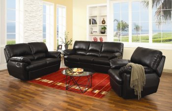 Black or Burgundy Bonded Leather Reclining Livng Room Sofa [HLS-U640]