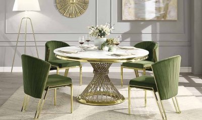 Fallon Dining Table DN01189 Faux Marble Top by Acme w/Options