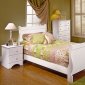 White Finish Traditional Youth Bedroom w/Elegant Sleigh Bed
