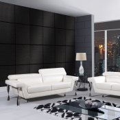 U8180 Sofa in White Bonded Leather by Global w/Options