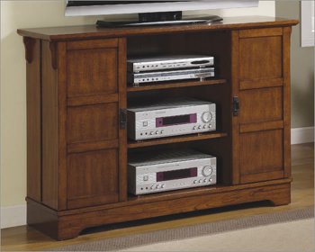 Oak Finish Stylish TV Stand W/Swing Doors & CD Storage [CRTV-419-700639]
