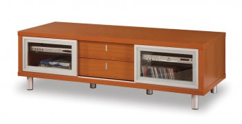Cherry Finish Contemporary Tv Stand With Glass Door Cabinets [GFTV-720TV-CH]