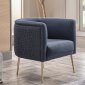Cloak Accent Arm Chair in Navy Fabric by Bellona