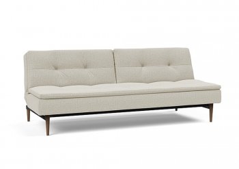 Dublexo Sofa Bed in Natural by Innovation w/Dark Wood Legs [INSB-Dublexo-Dk Wood-527]