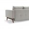 Cassius Quilt Sofa Bed in Natural w/Wood Legs by Innovation