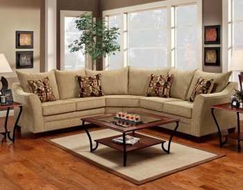 Beige Fabric Elegant Modern Sectional Sofa [CHFSS-V1-4020-Andrea-CountryClub]