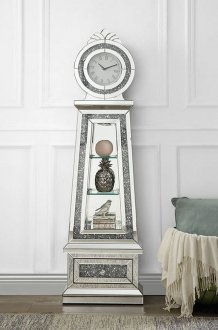 Noralie Grandfather Clock AC00349 in Mirror w/LED by Acme