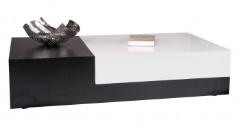 Slide Coffee Table by Beverly Hills in Black Oak & White [BHCT-Slide]