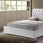 Bianca Platform Bed in White Faux Leather by Wholesale Interiors