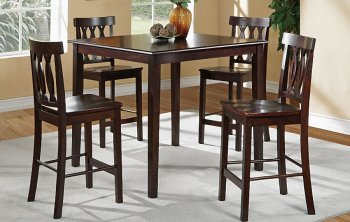 Dark Cappuccino Elegant 5Pc Counter Height Modern Dinette Set [PXDS-F2259]