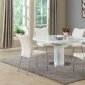 Nora Dining Table 5Pc Set in White by Chintaly