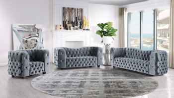 U5589 Sofa in Gray Velvet by Global w/Options [GFS-U5589 Gray]