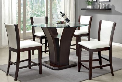 CM3710PT 5Pc Counter Height Dining Set w/White Chairs