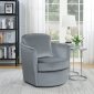 904090 Set of 2 Swivel Accent Chairs in Grey Velvet by Coaster