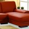 Orange Leather Upholstery Stylish Sectional Sofa