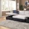 Merill Sectional Sofa 56015 in Beige Fabric & Black PU by Acme