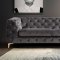 Benedict Sofa & Loveseat Set in Medium Grey Velvet Fabric
