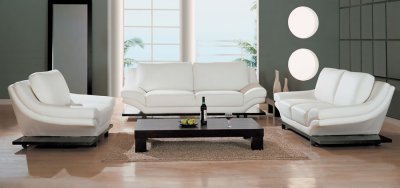 White Leather Match Modern Living Room Sofa
