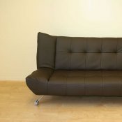 Chocolate, Black or White Leatherette Stylish Convertible Sofa