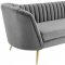 Opportunity Sofa in Gray Velvet Fabric by Modway w/Options