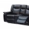 Carly 628 Motion Sofa in Black Leather Air w/Optional Items