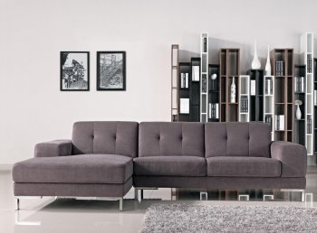 Forli Sectional Sofa in Grey Fabric 1071B by VIG w/Metal Legs [VGSS-1071B Forli Grey]