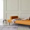 Cassius Quilt Sofa Bed Orange Fabric w/Chrome Legs by Innovation