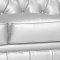 Silver Tufted Leatherette Contemporary Living Room Sofa