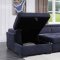 Nekoda Sleeper Sectional Sofa 55520 in Navy Blue Fabric by Acme