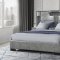 Oscar Upholstered Bed in Gray/White Fabric by Global