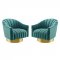 Buoyant Swivel Chair Set of 2 in Teal Velvet by Modway