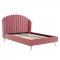 Lana Upholstered Platform Queen Bed in Dusty Rose Velvet by Modw